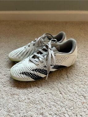 adidas Kids White & Black Soccer Cleats